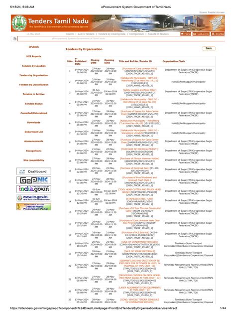 eProcurement System Government of Tamil Nadu